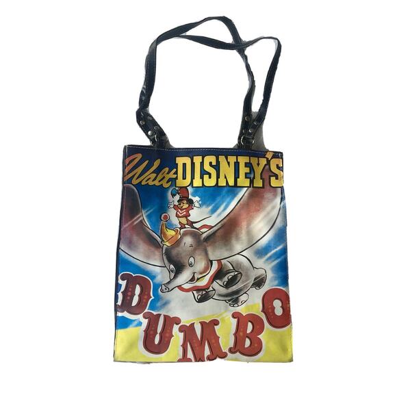 Disney Dumbo Purse Small Shoulder Bag Circus Leather Blue Red Straps Pocket - Picture 1 of 10